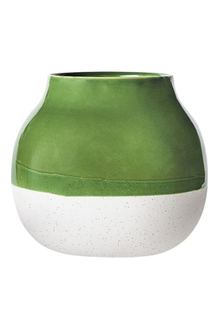 Jarrón de cerámica Itria - 17,5 x 15 x 17,5 cm - Beige