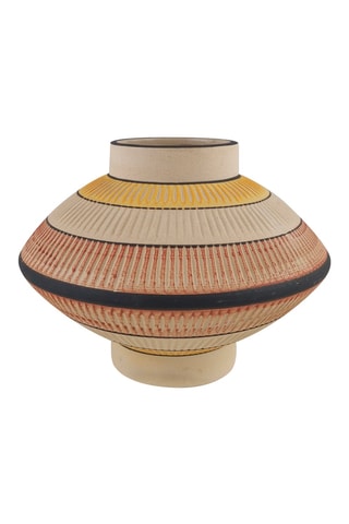 Jarrón de cerámica Mexicana - 15 cm - Beige