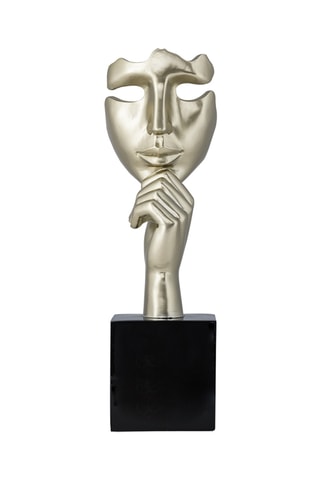 Estatua Islanda - 13 x 37,5 x 11,5 cm - Plateado