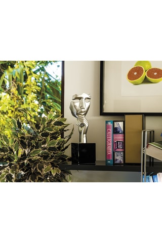 Estatua Islanda - 13 x 37,5 x 11,5 cm - Plateado