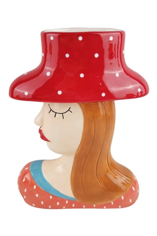 Jarrón de cerámica Sveva - 30 cm - Rojo y marrón