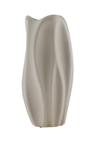 Jarrón de cerámica Tulipano - 13 x 13 x 29 cm - Gris claro