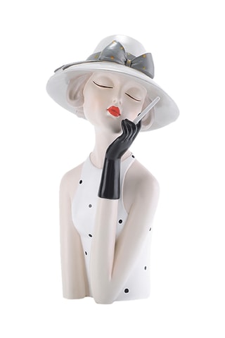 Estatua Dolls - 18,5 x 15 x 31 cm - Rosa y blanco