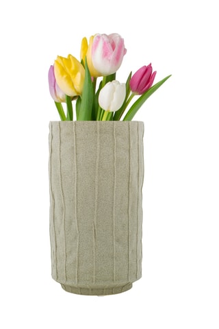 Jarrón de cerámica Zafferano - 25 cm - Gris claro