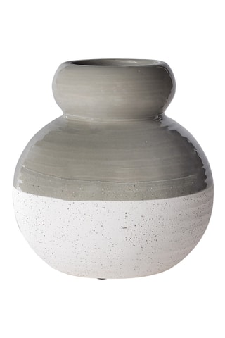 Jarrón de cerámica Itria - 20,5 x 20,5 x 20,5 cm - Gris
