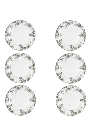 6 platos de postre de porcelana Foliage - 19 cm