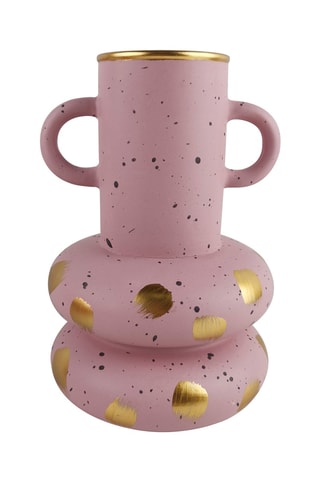Jarrón de cerámica Pink & Cozy - 28,7 cm - Rosa claro