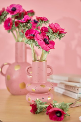 Jarrón de cerámica Pink & Cozy - 28,7 cm - Rosa claro