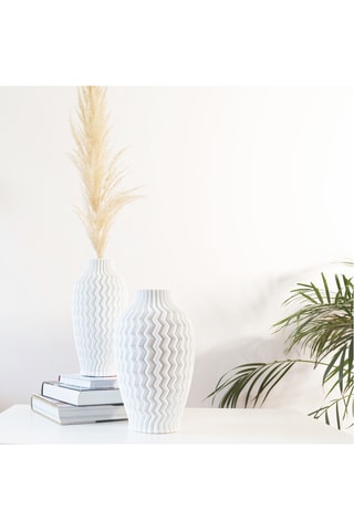 Jarrón de porcelana Sand - 33 cm - Blanco