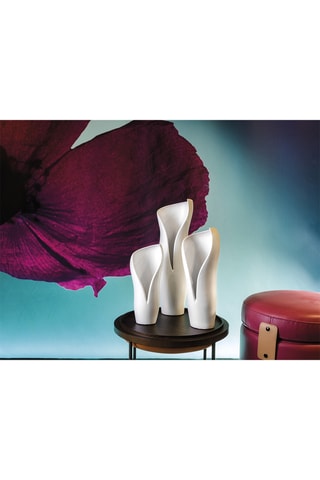 Jarrón de cerámica Orchidea - 18 x 44 x 14 cm - Blanco