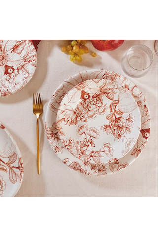 6 platos de postre de cerámica esmaltada Jacquard - 20 cm