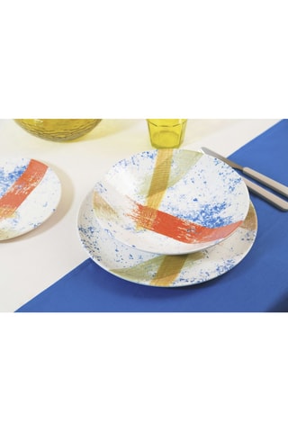 6 platos de postre de cerámica esmaltada Canva - 21 cm