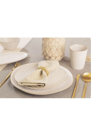 6 platos de postre de gres Impronte - 18 x 2 x 20 cm