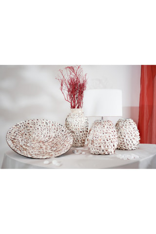 Jarrón de bambú Riviera - 36 cm - Blanco