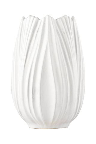 Jarrón de cerámica Ortensia - 22 x 32 cm - Blanco