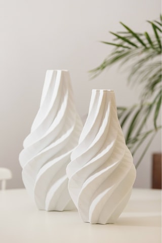 Jarrón de porcelana Wind - 35 cm - Blanco