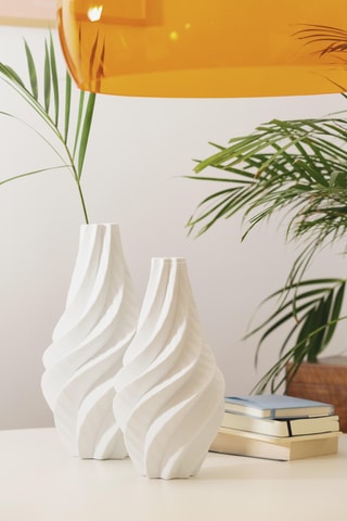 Jarrón de porcelana Wind - 35 cm - Blanco