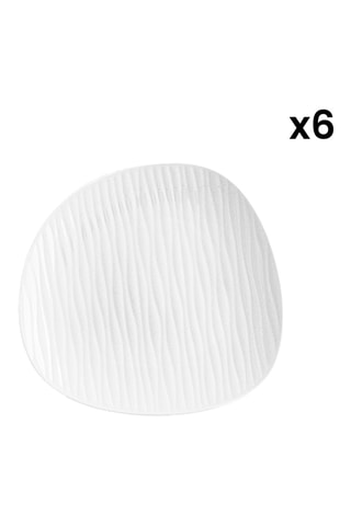 6 platos de postre de porcelana Ivory Ylang - 22 cm