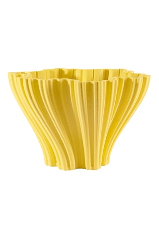 Centro de mesa de porcelana Corolla - 29 ×19 x 29 cm - Amarillo