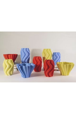 Centro de mesa de porcelana Corolla - 29 ×19 x 29 cm - Amarillo