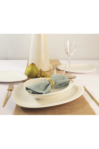 6 platos hondos de porcelana Carrara - 24 x 4 x 20 cm