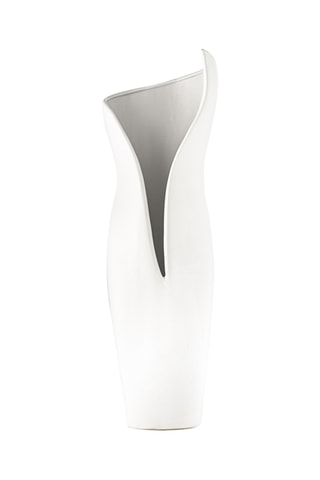 Jarrón de cerámica Orchidea - 18,5 x 54,5 x 16 cm - Blanco