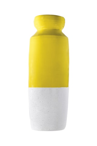 Jarrón de cerámica Itria - 19 x 41,5 x 19 cm - Amarillo
