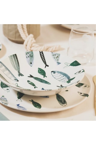 6 platos hondos de cerámica esmaltada Camogli - 24 cm