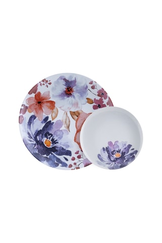 7 platos de postre de porcelana Peonia - 19 cm y 30 cm