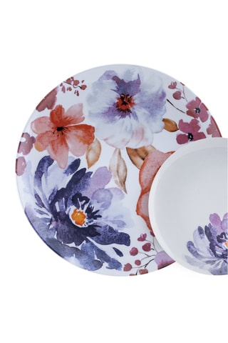 7 platos de postre de porcelana Peonia - 19 cm y 30 cm