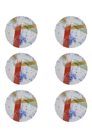 6 platos hondos de cerámica esmaltada Camogli - 24 cm