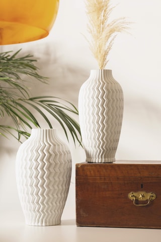 Jarrón de porcelana Sand - 35 cm - Blanco