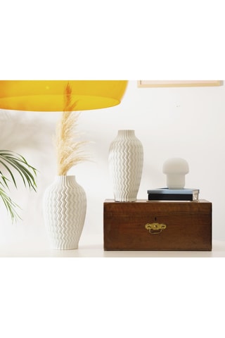Jarrón de porcelana Sand - 35 cm - Blanco