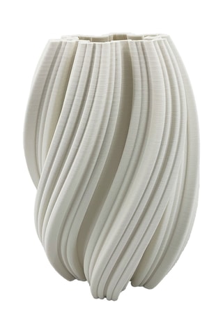 Jarrón de cerámica Sinuosa - 30 cm - Blanco