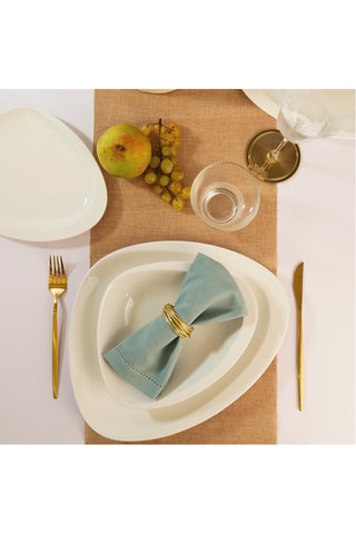 6 platos llanos de porcelana Carrara - 30 x 2 x 24 cm