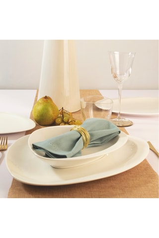 6 platos llanos de porcelana Carrara - 30 x 2 x 24 cm