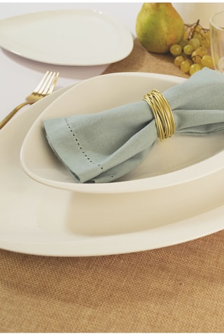 6 platos llanos de porcelana Carrara - 30 x 2 x 24 cm