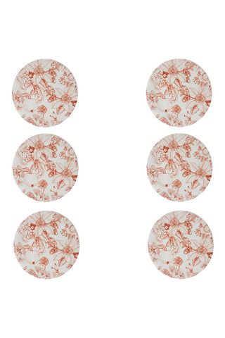 6 platos llanos de cerámica esmaltada Jacquard - 28 cm