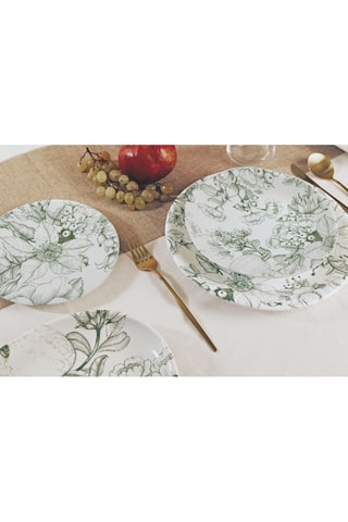 6 platos llanos de cerámica esmaltada Jacquard - 28 cm