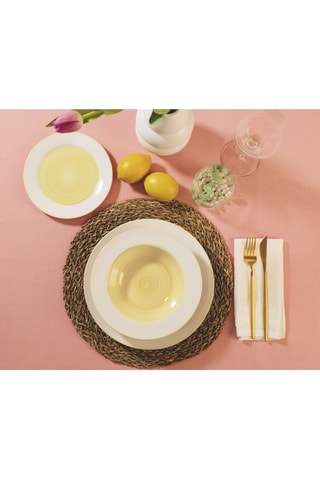 6 platos llanos de porcelana Rugiada - 27 cm