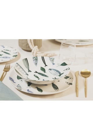 6 platos llanos de cerámica esmaltada Camogli - 27,5 cm
