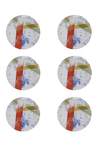6 platos llanos de cerámica esmaltada Canva - 28 cm