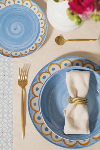 6 platos llanos de porcelana Tangeri - 27 cm