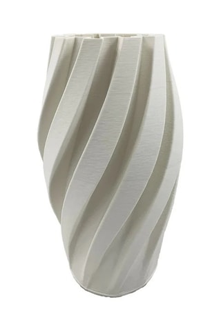 Jarrón de cerámica Stripes - 41 cm - Blanco