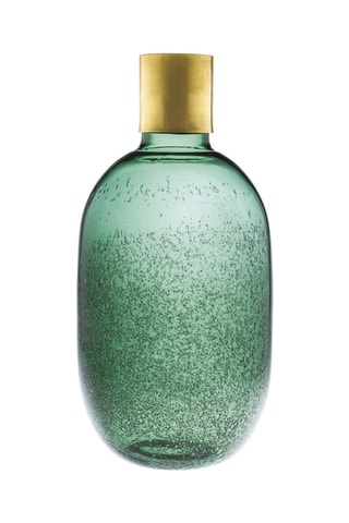 Jarrón de vidrio soplado Ikigay - 24 x 51 x 24 cm - Verde