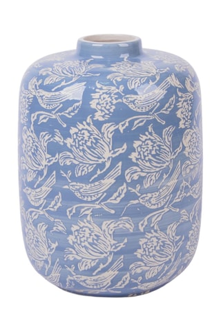 Jarrón de porcelana Jardin - 35 cm - Índigo