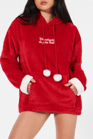 Sweat de pijama com capuz- Vermelho - Undiz
