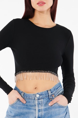 Crop top Darkstrassiz - Nero