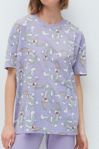 T-shirt pigiama Bugs Bunny Looney Tunes - Malva