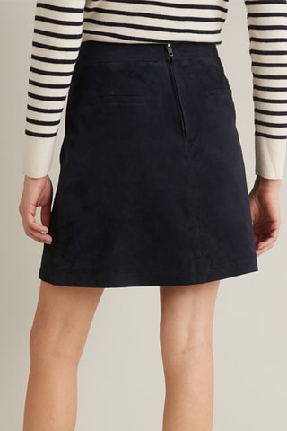 Jupe en cuir de chèvre - Bleu foncé